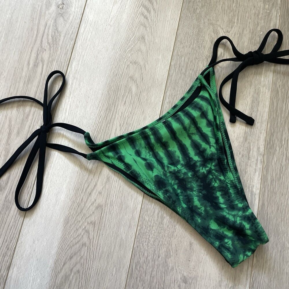Tropic of C Bikini Bottoms praia tie dye mystic green womens (large)